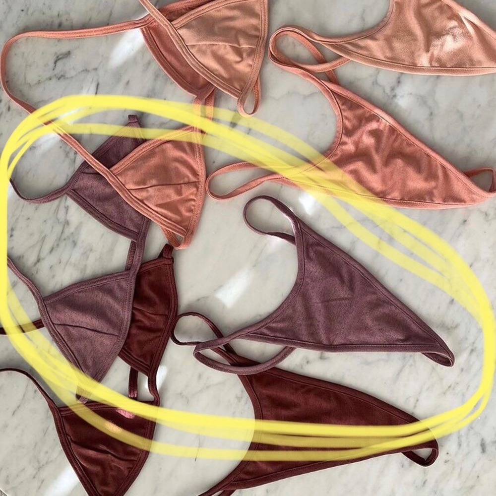 Halter Bralette+High Waisted Thong [Color:Touch]